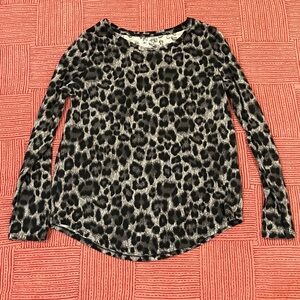 Joe Fresh women’s small animal print Black and Gray Patterned Top